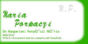 maria porpaczi business card